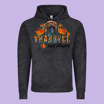 Thankful And Blessed Vintage Hoodie Designed By Ranaportraitstore