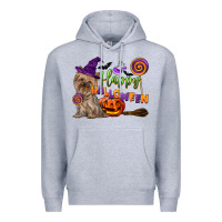 Happy Halloween With Yorkshire Terrier Dog Premium Hoodie | Teevron