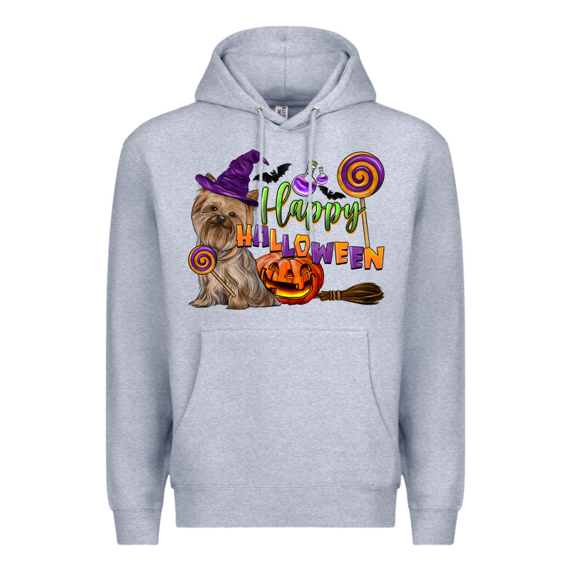 Happy Halloween With Yorkshire Terrier Dog Premium Hoodie by LillyAllenDesigns | Teevron
