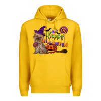 Lemon Happy Halloween With Yorkshire Terrier Dog Premium Hoodie - LillyAllenDesigns