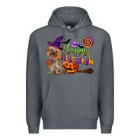 Rock Happy Halloween With Yorkshire Terrier Dog Premium Hoodie - LillyAllenDesigns