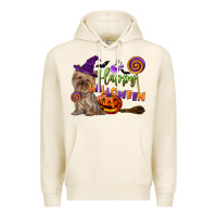 Tofu Happy Halloween With Yorkshire Terrier Dog Premium Hoodie - LillyAllenDesigns