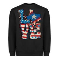 Black Love Texas  4th of july Heavyweight Sweatshirt - CowGirlArtShop
