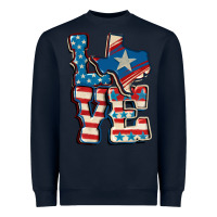 Navy Love Texas  4th of july Heavyweight Sweatshirt - CowGirlArtShop