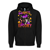 Black sweet and spooky halloween cow Zipper Hoodie - Jasminsmagicworld