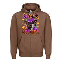 Chestnut sweet and spooky halloween cow Zipper Hoodie - Jasminsmagicworld