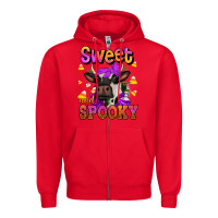 Red sweet and spooky halloween cow Zipper Hoodie - Jasminsmagicworld