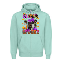 Sweet And Spooky Halloween Cow Zipper Hoodie | Teevron