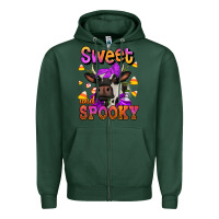 Sports Green sweet and spooky halloween cow Zipper Hoodie - Jasminsmagicworld