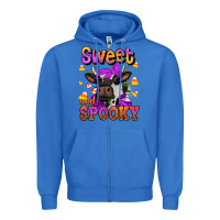 True Royal sweet and spooky halloween cow Zipper Hoodie - Jasminsmagicworld