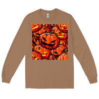 Toasted Coconut halloween pumpkin seamless pattern Long Sleeve Tee - BundleAndBundleShop