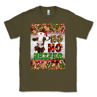 Army Green Christmas Ho Ho Ho Heifer Classic Tee - Artiststas