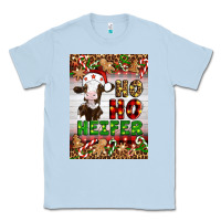 Dusty Blue Christmas Ho Ho Ho Heifer Classic Tee - Artiststas