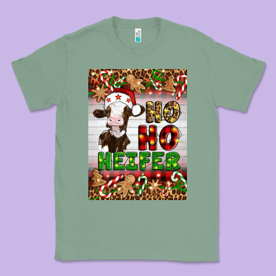 Christmas Ho Ho Ho Heifer Classic Tee Designed By Artiststas