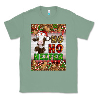 Sage Christmas Ho Ho Ho Heifer Classic Tee - Artiststas