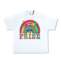 White lgbtq pride and rainbow Urban Heavy Tee - HRA Design Shop