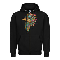 Black indian leopard headdress Zipper Hoodie - BarkalooDesign