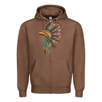 Chestnut indian leopard headdress Zipper Hoodie - BarkalooDesign