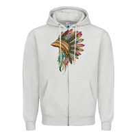 Dove Grey indian leopard headdress Zipper Hoodie - BarkalooDesign