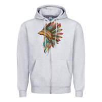 Heather Grey indian leopard headdress Zipper Hoodie - BarkalooDesign