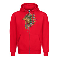 Red indian leopard headdress Zipper Hoodie - BarkalooDesign