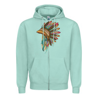 Seafoam indian leopard headdress Zipper Hoodie - BarkalooDesign