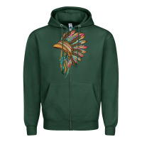 Sports Green indian leopard headdress Zipper Hoodie - BarkalooDesign