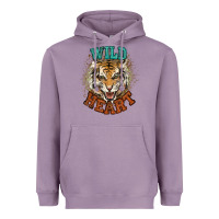 Lavender wild heart tiger college western Heavyweight Hoodie - NancyCooperArtShop