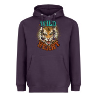 Plum wild heart tiger college western Heavyweight Hoodie - NancyCooperArtShop