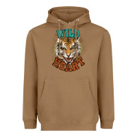 Toasted Coconut wild heart tiger college western Heavyweight Hoodie - NancyCooperArtShop