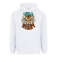 White wild heart tiger college western Heavyweight Hoodie - NancyCooperArtShop