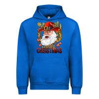 Cobalt Cowboy Christas Santa Urban Hoodie - NancyCooperArtShop