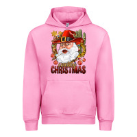 Fuchsia Pink Cowboy Christas Santa Urban Hoodie - NancyCooperArtShop