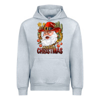 Heather Grey Cowboy Christas Santa Urban Hoodie - NancyCooperArtShop