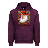 Mauve Wine Cowboy Christas Santa Urban Hoodie - NancyCooperArtShop