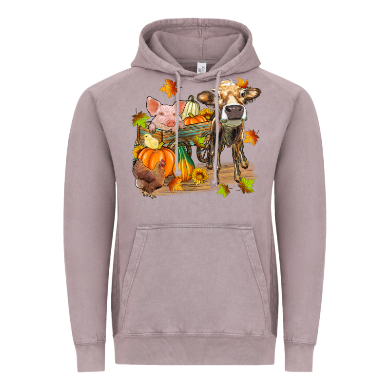 Fall Farm Animals Vintage Hoodie by Zillion Design Studio | Teevron
