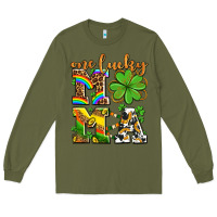 Army Green one lucky mama Long Sleeve Tee - AdoDesignShop