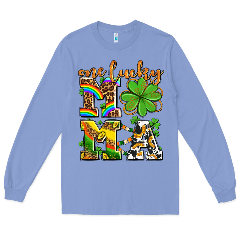 One Lucky Mama Long Sleeve Tee by AdoDesignShop | Teevron