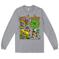 Heather Grey one lucky mama Long Sleeve Tee - AdoDesignShop