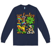 Navy one lucky mama Long Sleeve Tee - AdoDesignShop