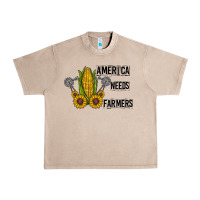 French Oak america needs farmers Urban Heavy Tee - CowhideDigitalArt