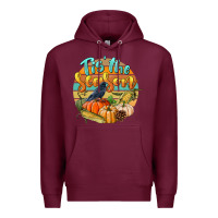 Burgundy tis' the season Premium Hoodie - LillyAllenDesigns