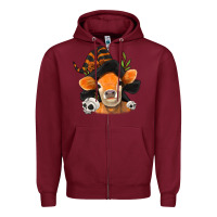 Burgundy halloween witch cow Zipper Hoodie - Jasminsmagicworld