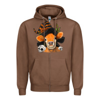 Chestnut halloween witch cow Zipper Hoodie - Jasminsmagicworld