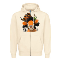 Sandshell halloween witch cow Zipper Hoodie - Jasminsmagicworld