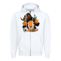 White halloween witch cow Zipper Hoodie - Jasminsmagicworld