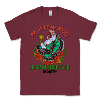 Burgundy traditional lady hispanic heritage month Classic Tee - BundleAndBundleShop