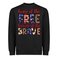 Black Home of the free because of the brave Heavyweight Sweatshirt - Neo Western
