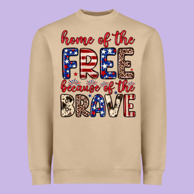 Home Of The Free Because Of The Brave Heavyweight Sweatshirt Designed By Neo Western
