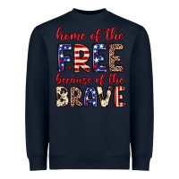 Navy Home of the free because of the brave Heavyweight Sweatshirt - Neo Western